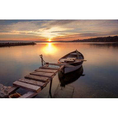 Fototapete PAPERMOON "boot in Wasser", bunt, B:2,5m L:1,86m, Vlies, Tapeten