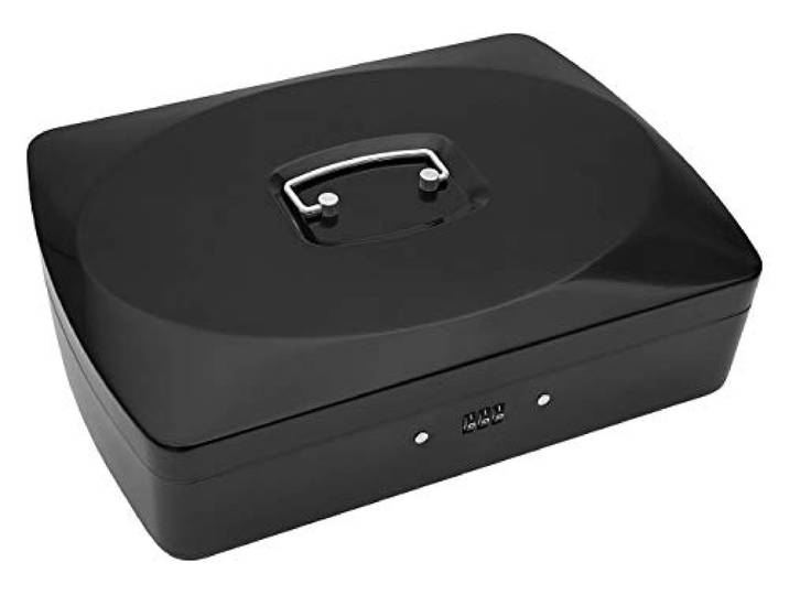 WEDO 146421Z\,Coffret à monnaie\, taille 3 noir/blanc avec serrure à combinaison 33x24x9 cm