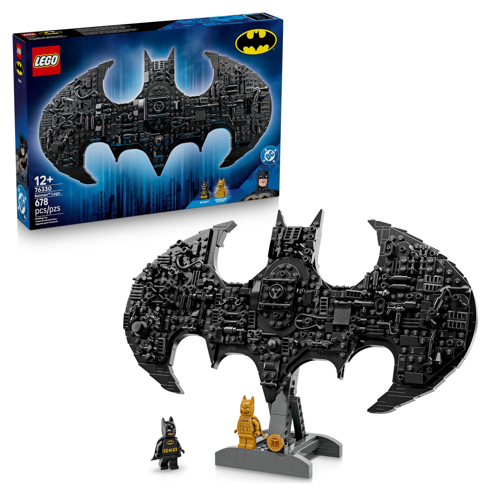 LEGO DC Batman 76330 Batman-embleem 20e verjaardagsset met 678 onderdelen