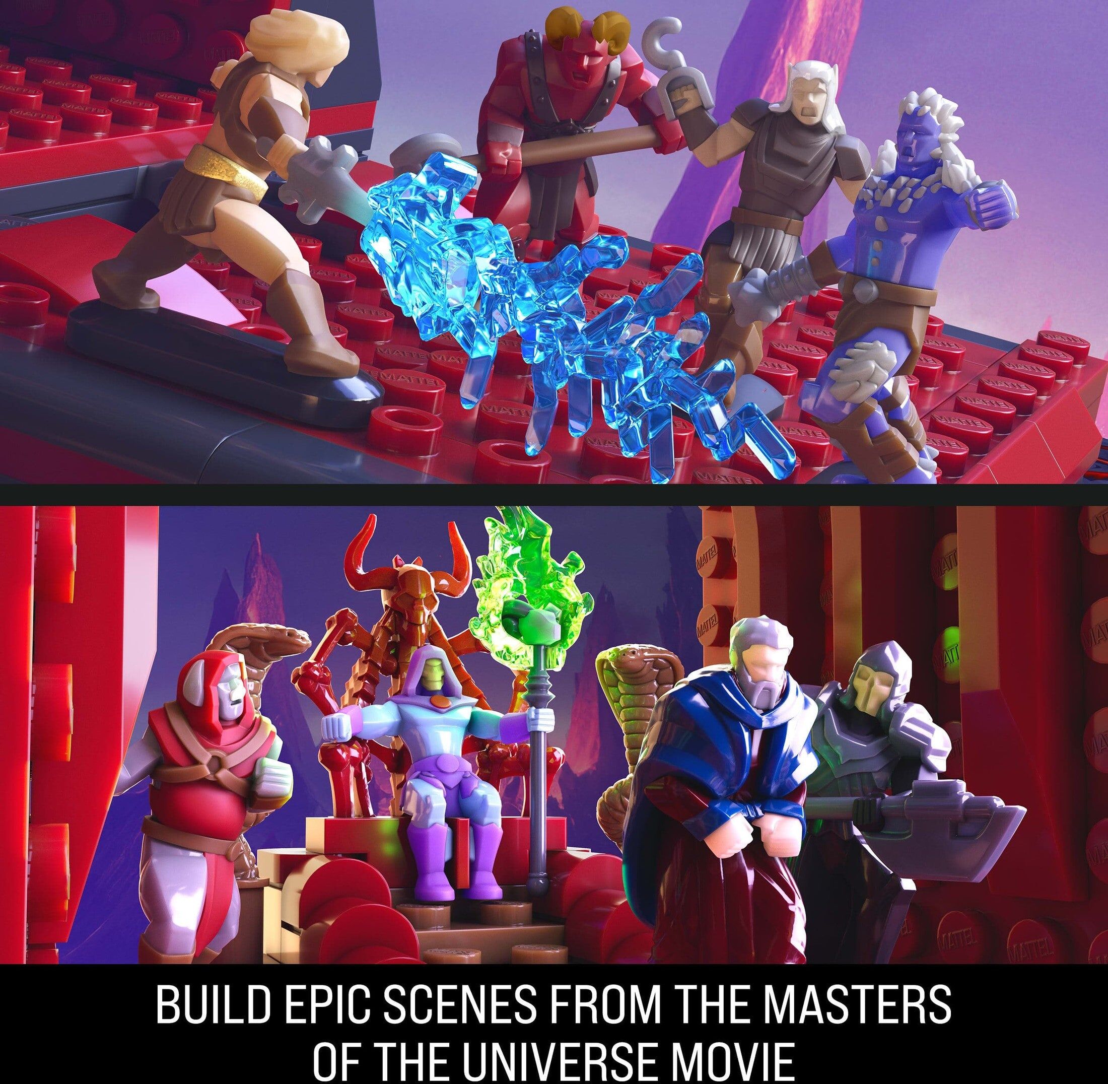 Mattel Brick Shop Masters of the Universe Clash at Snake Mountain Building Set - 636 Piece Collector's Edition
