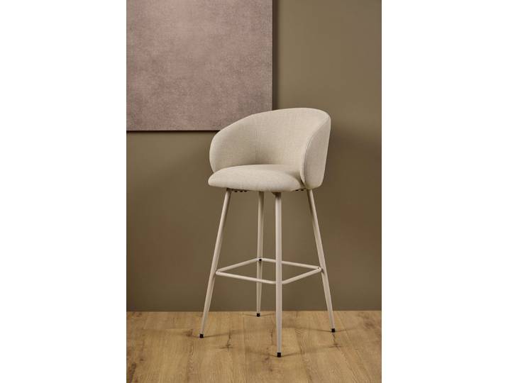 ACTONA GROUP Barhocker Eleanor (Set, 2 St., 2 Stk), Barhocker, Basel beige, Gestell grau rau, 2 Stk