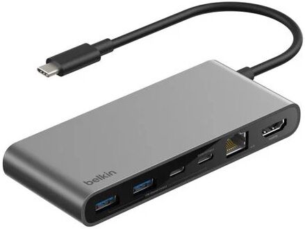 Hub USB-C "8-EN-1" (RJ45/HDMI/2x USB-C/2x USB-A/SD/MicroSD) - BELKIN