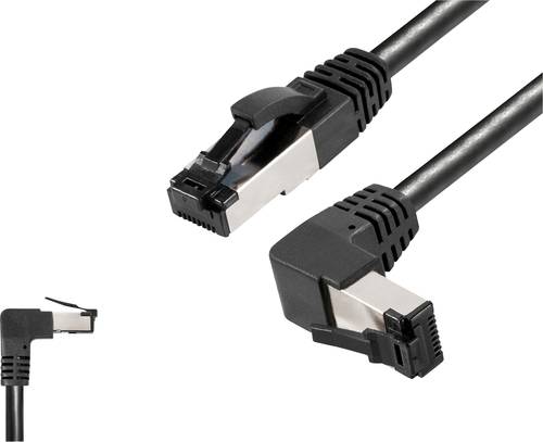 BKL Electronic 144025 RJ45 Patchkabel CAT 8.1 S/FTP 2m Schwarz Halogenfrei 1St.