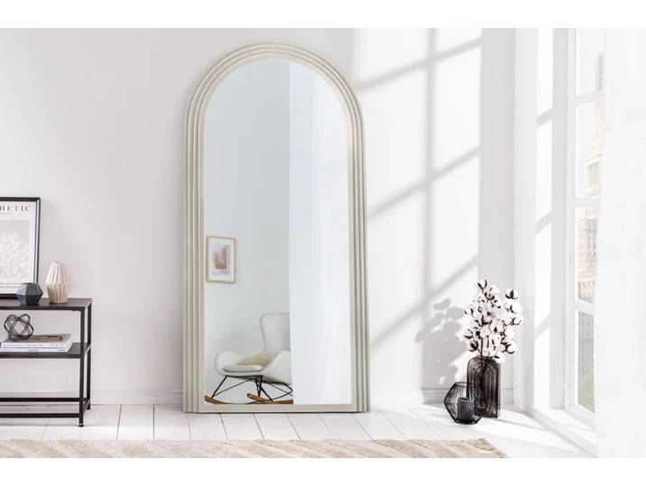Grosser Design Wandspiegel „Art Deco“ Weiss Invicta Interiors