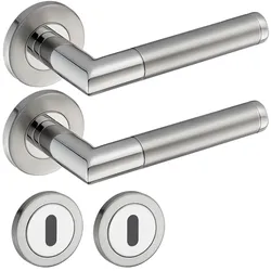 ID Dinkel Türgriff Edelstahl Türgarnitur Türdrücker Türbeschlag Türklinke Innentür Bad WC ELEN BB Garnitur-SET