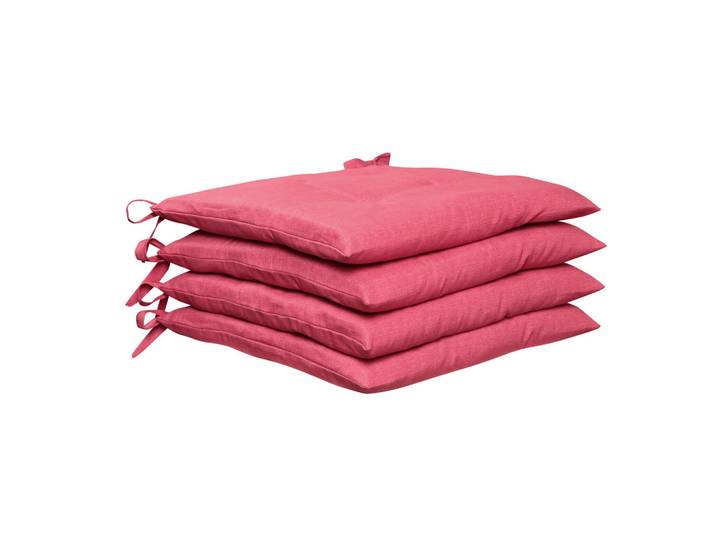Peyer Syntex Sitzkissenset Oslo, Beere, 4-teilig, Uni, Füllung: Schaumstoff, quadratisch, 40x40 cm, mittels Bändern zu befestigen, Fleckschutz, Heimtextilien, Wohntextilien, Sitzkissen