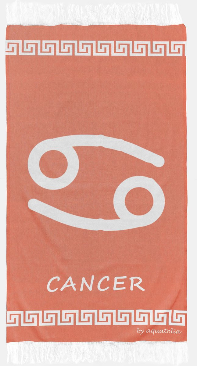 Aquatolia Hamamdoek Cancer Zodiac - Oranje - 100% Zacht Katoen - 100 x 180 cm