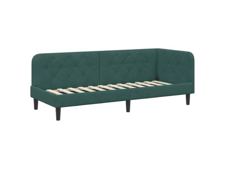 PUGYNBK Eckbettgestell Dunkelgrün, 80 x 200 cm Weicher Samt, wendbare Armlehnen, ausziehbares Sofa, platzsparend