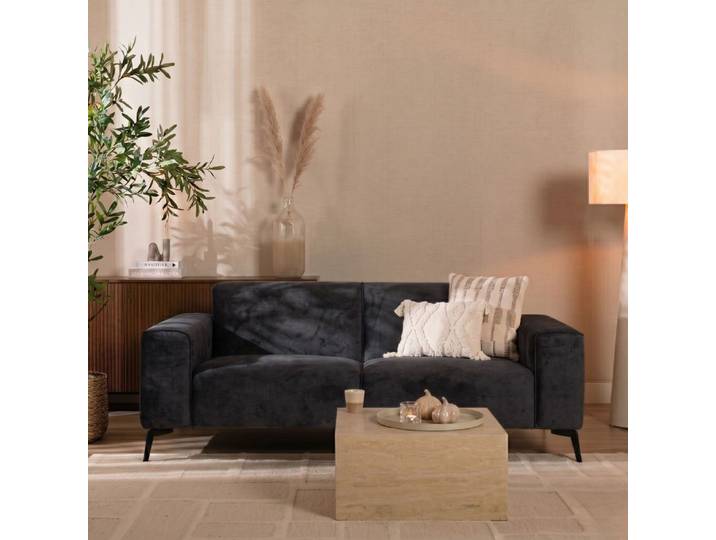 Bronx71 Design Sofa Vegas 2,5-Sitzer Stoff schwarz