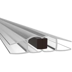 PRIOstahl Duschdichtung Transparente Magnetdichtung 2 Meter 180° für Glasstärke: 6mm für Duschtüren