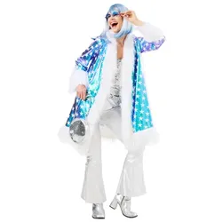 Mantel "Sterne", blau/weiß