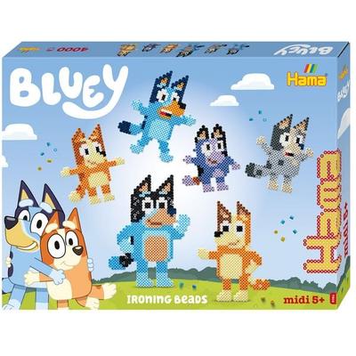 Hama 7916 - DIY Bügelperlen Midi 5+, Motiv Bluey, Geschenkpackung, 4000 Stück