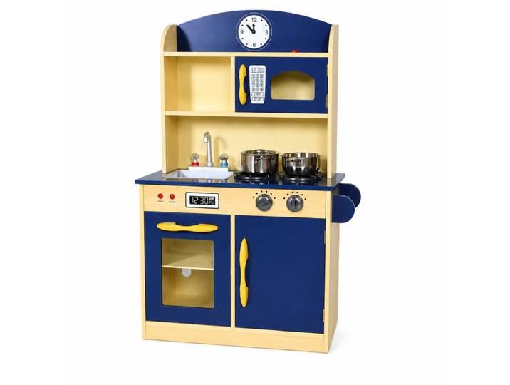 Cuisine enfant deluxe en bois bleu marine