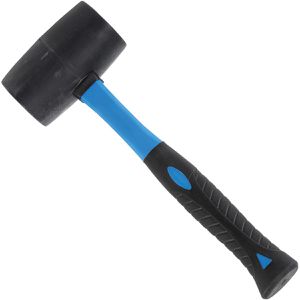 BGS-technic Gummihammer 1962, Kopf-Ø 65mm, 720g Kopfgewicht, schwarz, mit Fiberglasstiel
