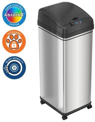 iTouchless 13 Gal Stainless Steel Sensor Kitchen Trash Can with Lid