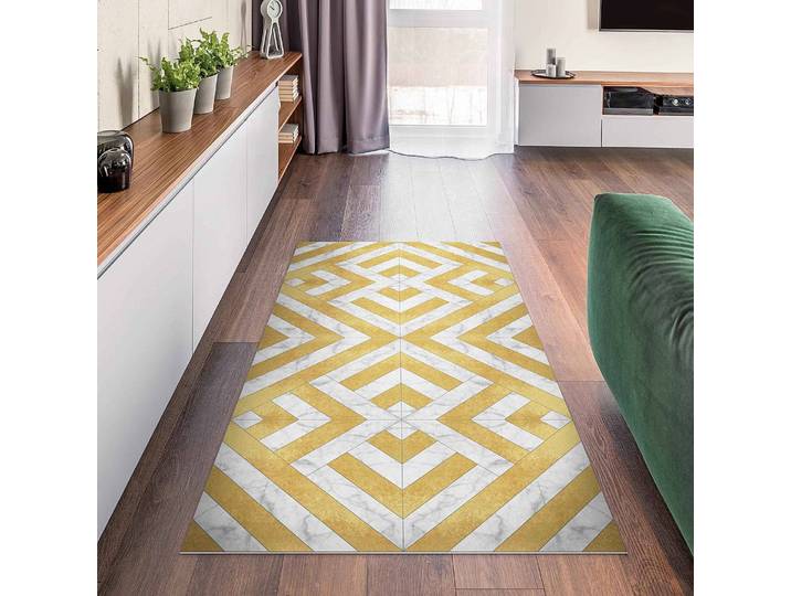 Vinylteppich Fliesenmix Art Deco 100 x 200cm Gold