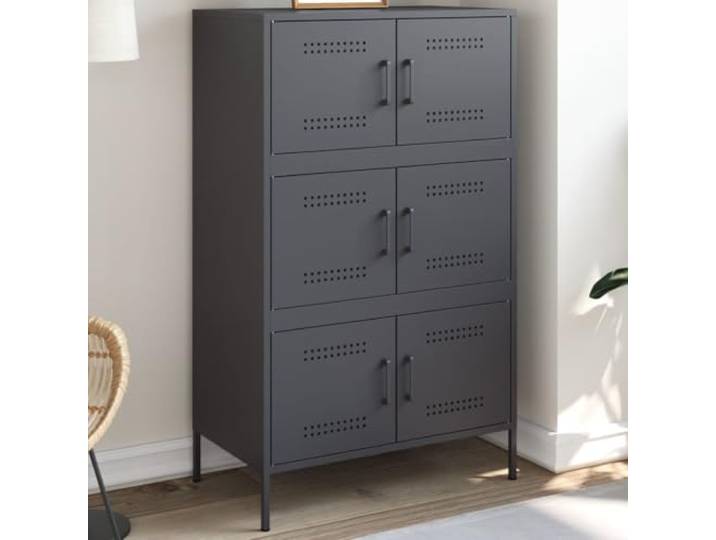 HEFZGDB Stabiles Highboard mit praktischen Türen und robustem Gestell, EIN Zeitloses Highboard für Schlafzimmer und Wohnzimmer mit sechs Fächern für reichlich Stauraum und einfacher
