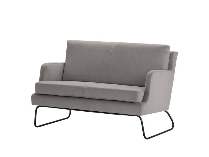 Canapé Kopu I 2 places Gris/Gris Microfibre Sela 123 x 74 x 80cm Scandi
