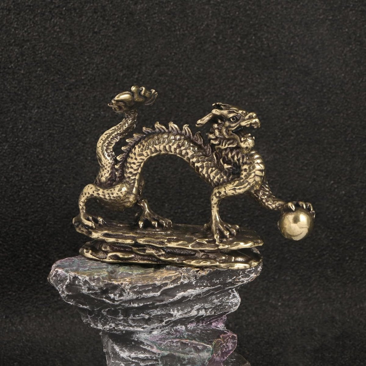 Handgemaakt Bronzen Decoratie Beeldje in Vintage Bruin van Massief Koper