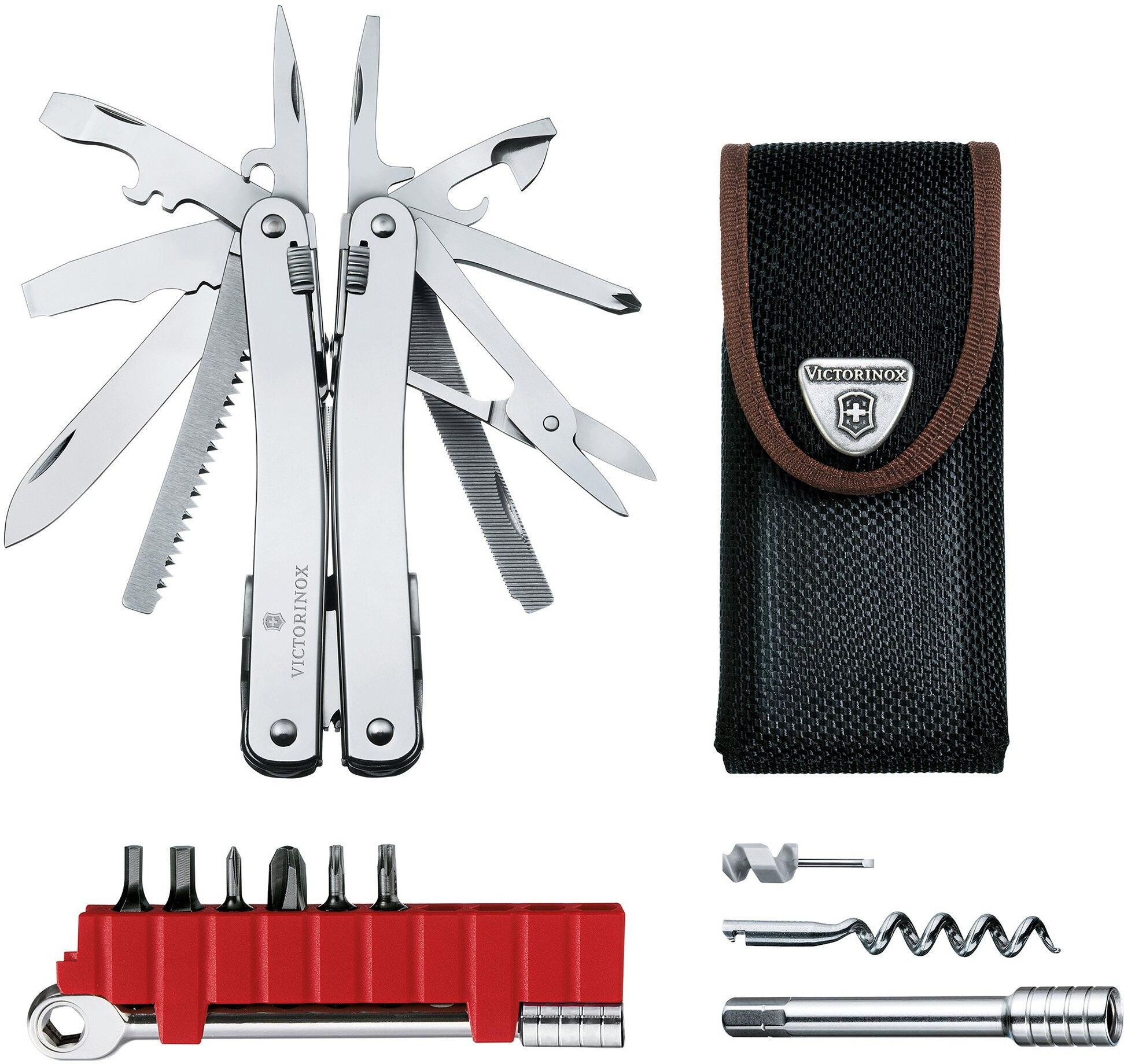 Victorinox SwissTool Spirit X Plus Ratchet 3.0236.N multi-tool, fodero in nylon