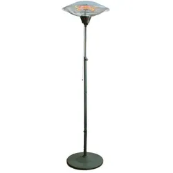 EDM Outdoor-Quarz-Heizung 2100 w mit Ständer, Heizstrahler, Schwarz