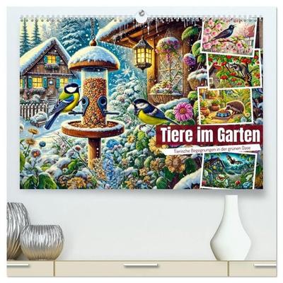 Tiere im Garten - Tierische Begegnungen in der grünen Oase (hochwertiger Premium Wandkalender 2027 DIN A2 quer), Kunstdruck in Hochglanz