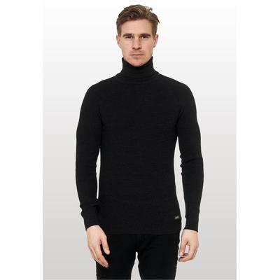 Rollkragenpullover RUSTY NEAL, Herren, Gr. 3XL, schwarz, 82% Polyacryl, 10% Polyamid, 8% Elasthan, unifarben, normal, hoch geschlossener Ausschnitt, Pullover Rollkragenpullover, mit stilvollem Hochkragen