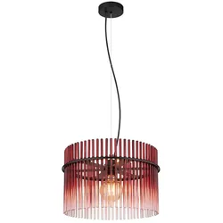 LED Hängelampe Esstischleuchte Glasstäbe rot brombeer Pendelleuchte Wohnzimmerlampe, schwarz, 1x 9W 810Lm warmweiß, DxH 40 x 150 cm