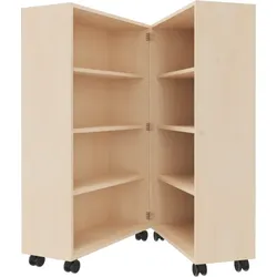 Bücherwagen mit 6 Einlegeböden, zusammenklappbar, fahrbar