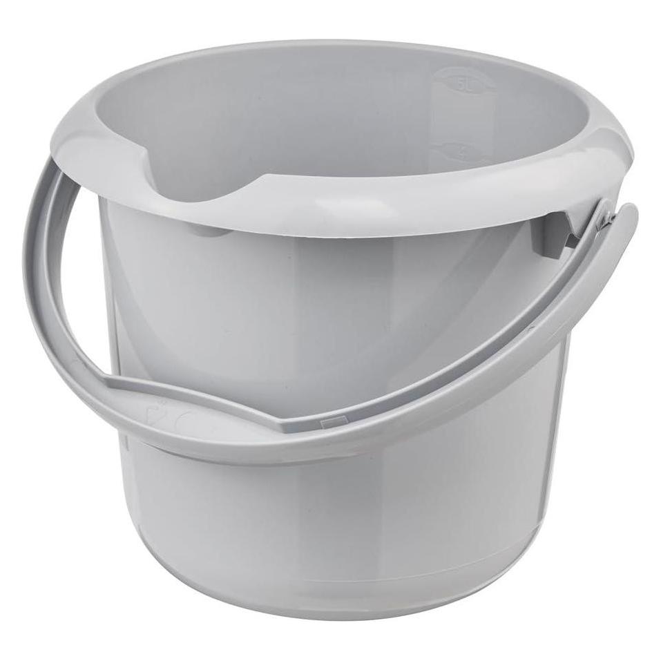 keeeper Putzeimer mika eco, rund, 5 Liter, stone grey aus 100% Recyclingkunststoff, ergonomisch geformter (1 Stk.) (1170515000000)