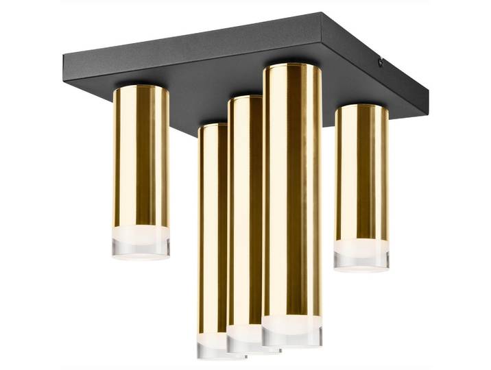 Deckenleuchte Diego, Goldfarben, Metall, 6x30x32 cm, Europäischer Sicherheitsstandard, Made in Europe, Lampen & Leuchten, Innenbeleuchtung, Deckenleuchten, Deckenleuchten