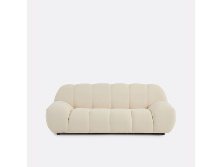 LA REDOUTE Canapé droit, 3 places, en tissu matelassé, NURIA Beige Ecru