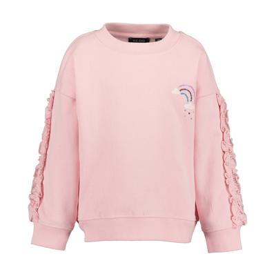 Sweater BLUE SEVEN "Sweatshirt", Mädchen, Gr. 110, rosa (4040, rosa), 100% Baumwolle, normal normal, Rundhals, gerader Abschluss, Sweatshirts Sweater