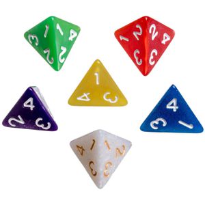 Philos Würfel 7710, pearl, bunt, 4-seitige Zahlenwürfel, 50 Würfel