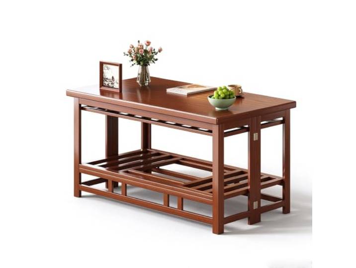 Japanischer Kotatsu Tisch, Bambus Klappbar Stabil Quadratischer Tisch Ablagerregal, Kratzfeste Platte, Klappbarer Couchtisch, Essen, Bodensitzen Wäschetrocknen Drinnen(Brown,120cm/47.2in)