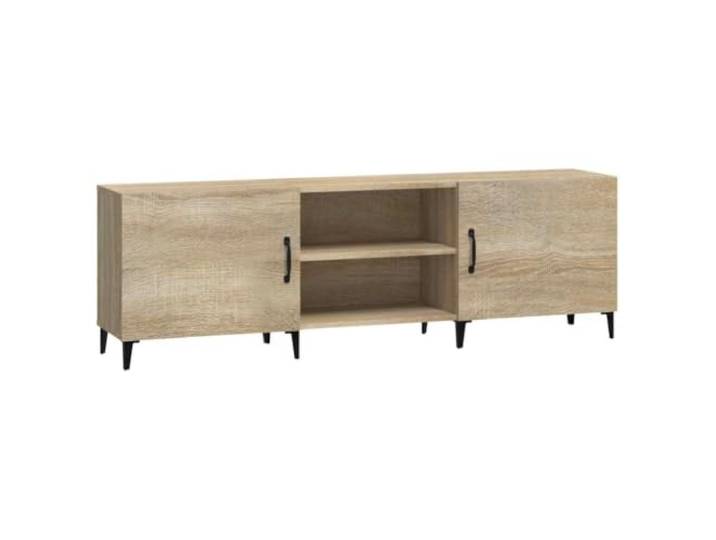 hliofuir TV-Schrank Sonoma-Eiche 150x30x50 cm Fernsehschrank Viel Stauraum im Wohnzimmer durch offene Fächer und stabile Ablage für Konsolen und Zubehör.