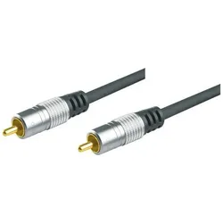 Tecline Professional Videokabel, High Quality, vergoldet, 1x Cinch St./St., 5,0 m (5 m), Videokabel, Schwarz