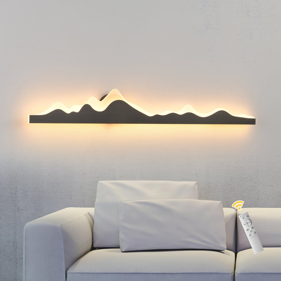 Blue Elephant 1 - Light 120cm LED Dimmable Modern Flush Mounted Wall Sconce Black 14.1cm H X 120cm W X 4cm D