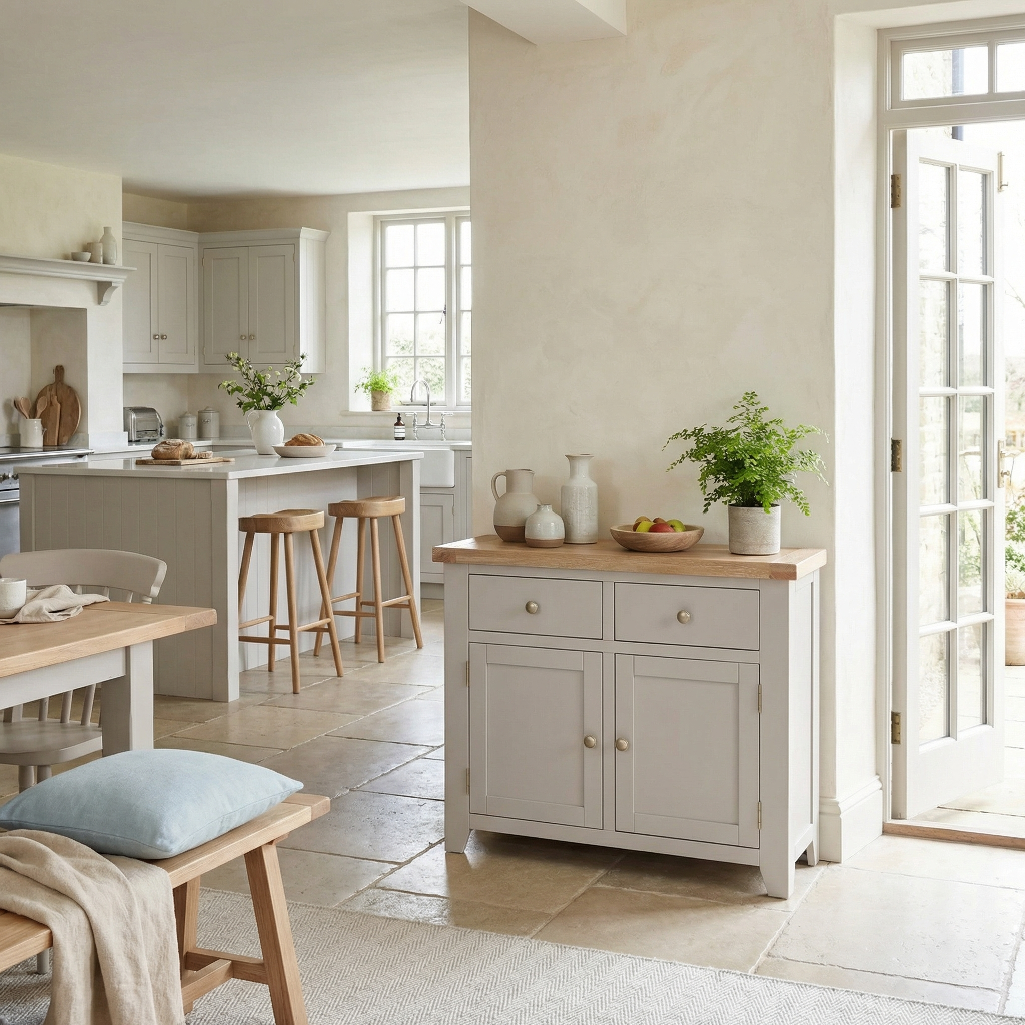 Burford 2 Door 2 Drawers Sideboard in Pebble Grey