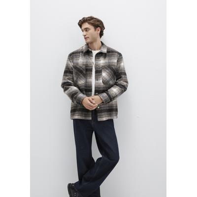 Blouson MAVI "CHECK SHIRT JACKET", Herren, Gr. S, seal braun check, 42% Acryl, 35% Polyester, 13% Baumwolle, 10% Viskose, kariert, oversize normal, Jacken Blouson, Karierte Jacke