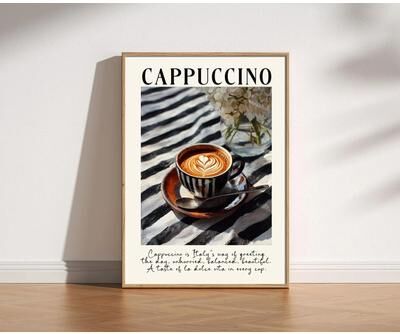 Inspire Essentials Retro Coffee Kitchen Wall Art Minimalist Canvas Poster 9 15.75 23.62 In