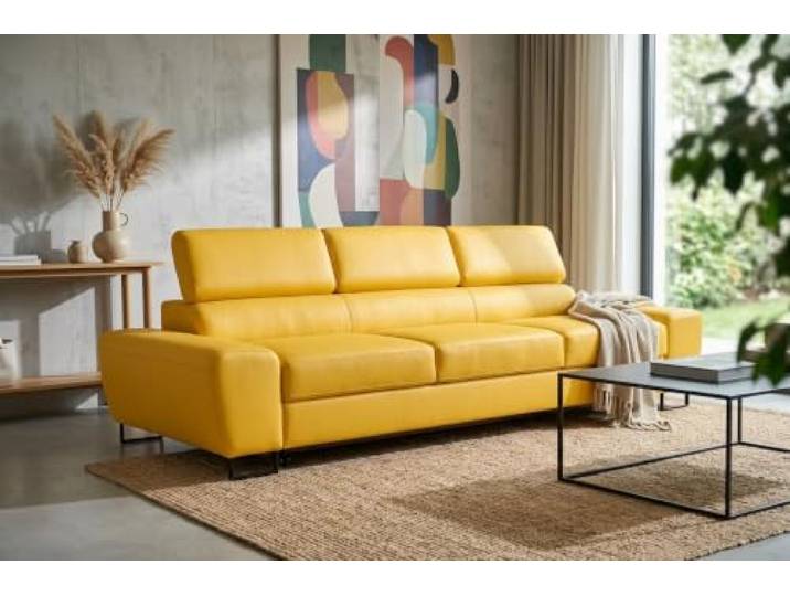 Family Meble Sofa Savio Aura 3-Sitzer mit Schlaffunktion – Gelb – 23