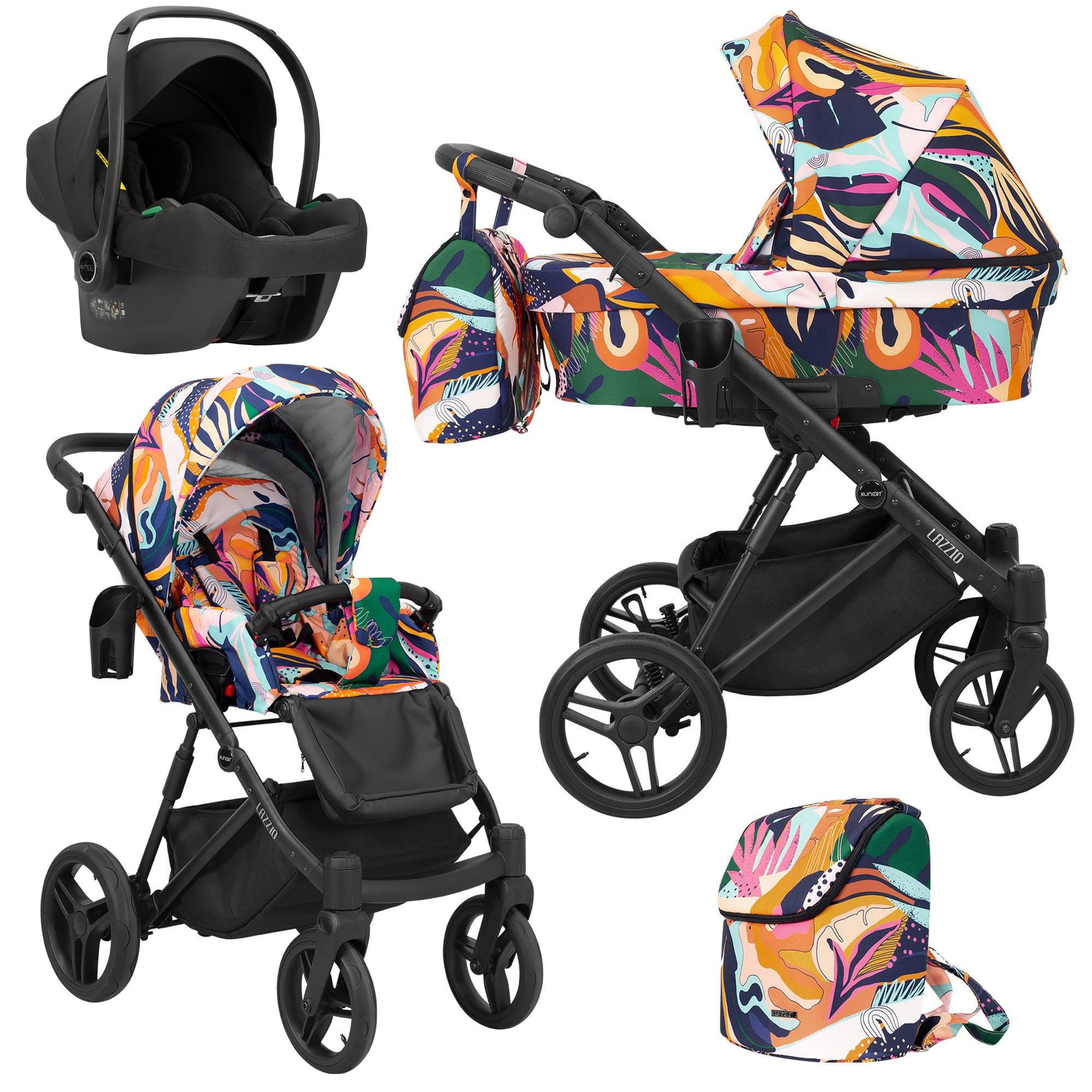 Kunert Lazzio Premium 3-in-1 Kombikinderwagen Bunt mit Babyschale