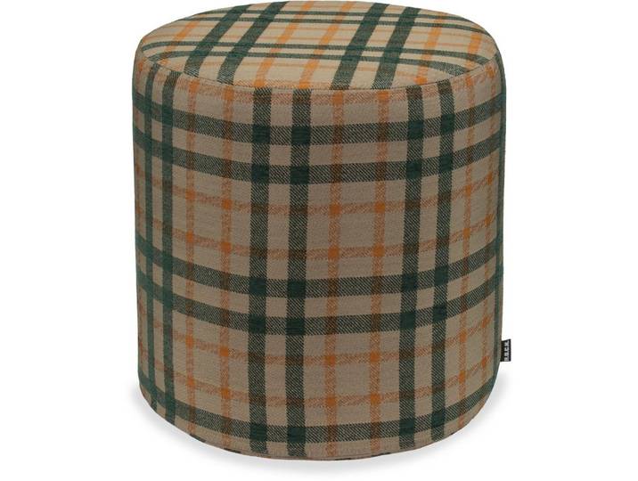 H.O.C.K. Sitzwürfel H.O.C.K. Charles Hocker rund Ø45x45cm grün /orange terra very british, Hocker: Bequem, vielseitig, Wohnzimmer & Schlafzimmer
