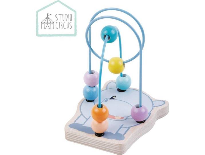 Studio Circus - Kralenframe - Houten met gekleurde kraaltjes - Multicolor Lila Grijs