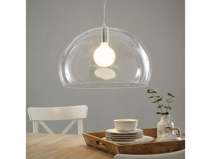 Suspension FL/Y, transparente, Ø 52 cm - Kartell - Salon / séjour - Design - Plastique - À ampoule unique