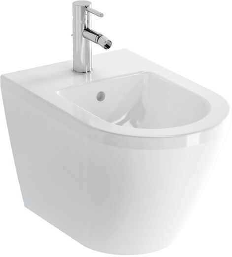 VitrA Integra Wand-Bidet 7042L003-0288 35,5x54cm, Überlauf/Hahnloch mittig, ohne seitliche Löcher, weiß