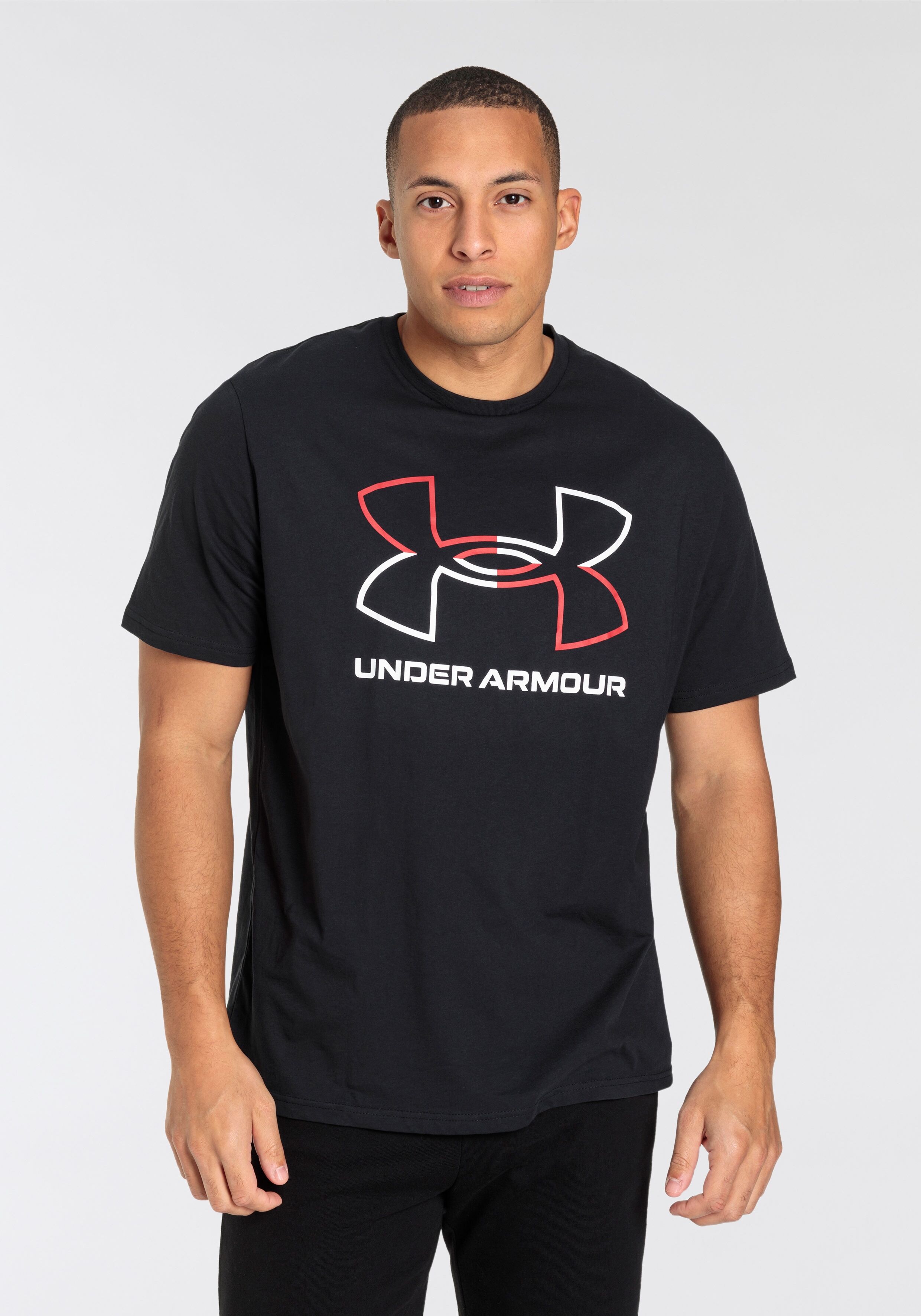 T-Shirt UNDER ARMOUR "UA GL FOUNDATION UPDATE SS", Herren, Gr. XL, schwarz, Single Jersey, Obermaterial: 60% Baumwolle, 40% Polyester, unifarben, normal, Rundhals, eng eingefasste Kante, Shirts T-Shirt, mit eingefasster Kante am Rundhalsausschnitt, pflege