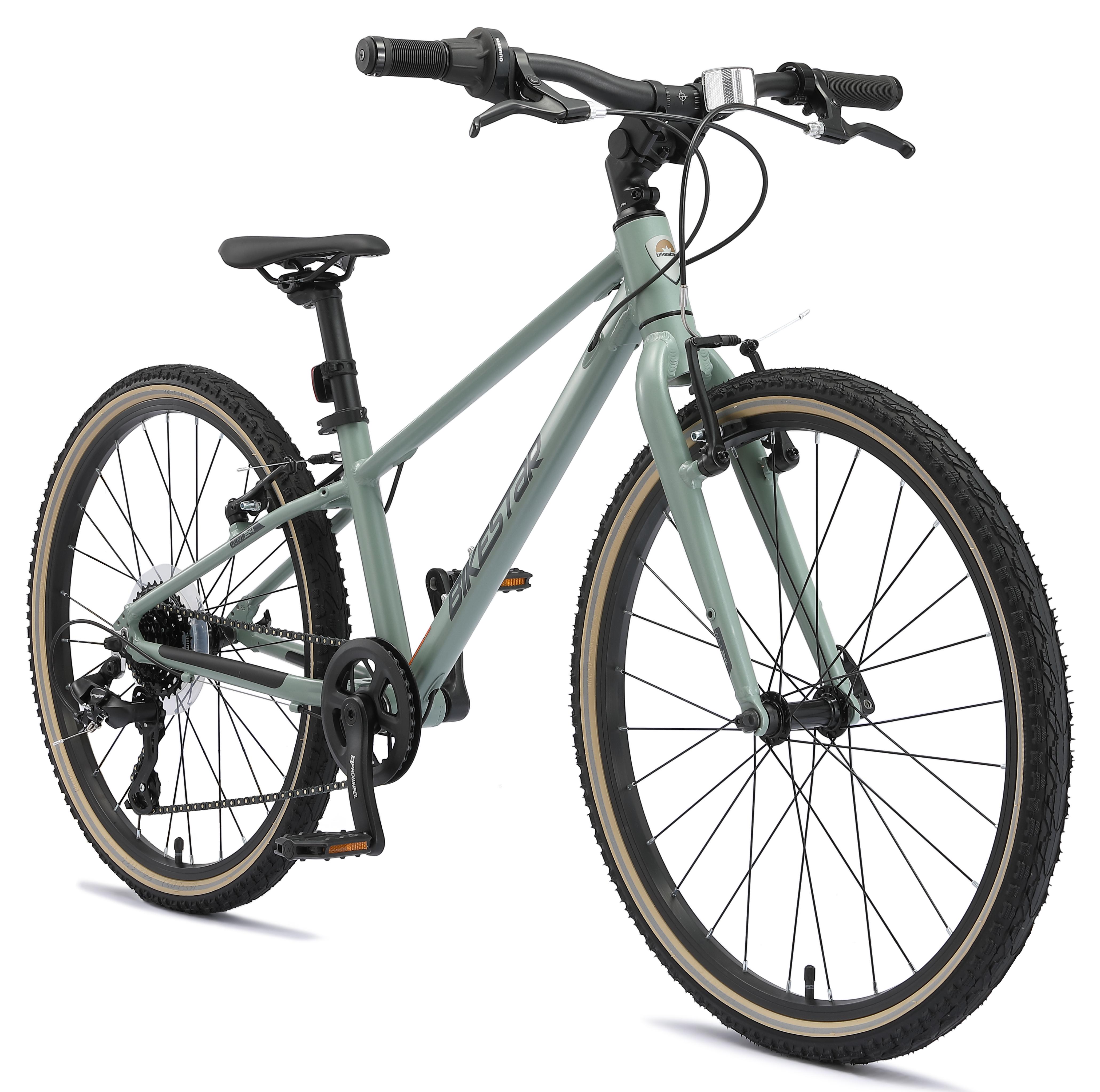 BIKESTAR Leichtgewicht 9kg Kinder Jugend Fahrrad Aluminium ab 8-9 Jahre | 24 Zoll 8 Gang Shimano Schaltung Ultra Leicht | Grün