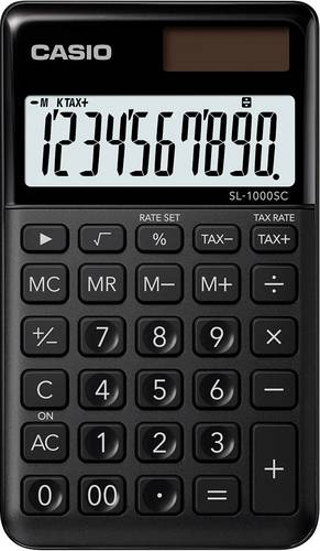 Casio SL-1000SC-BK Taschenrechner Schwarz Display (Stellen): 10solarbetrieben, batteriebetrieben (B x H x T) 71 x 9 x 120mm